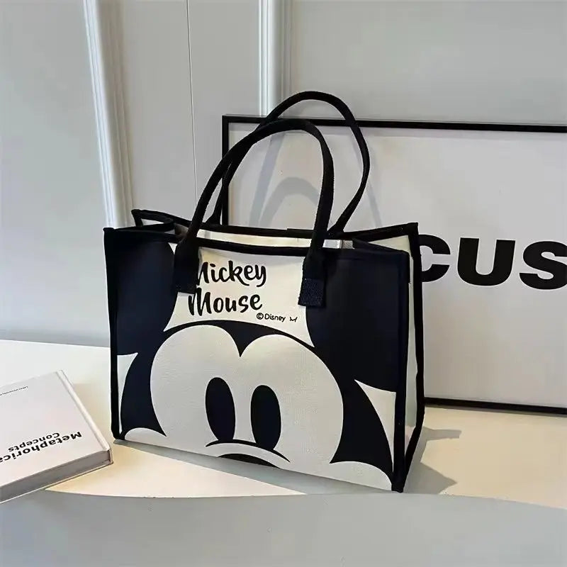 Bolsa Tote Feminina Mickey & Snoopy Grande em Canvas Casual