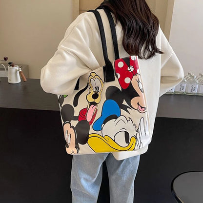 Bolsa Tote Feminina Mickey & Snoopy Grande em Canvas Casual