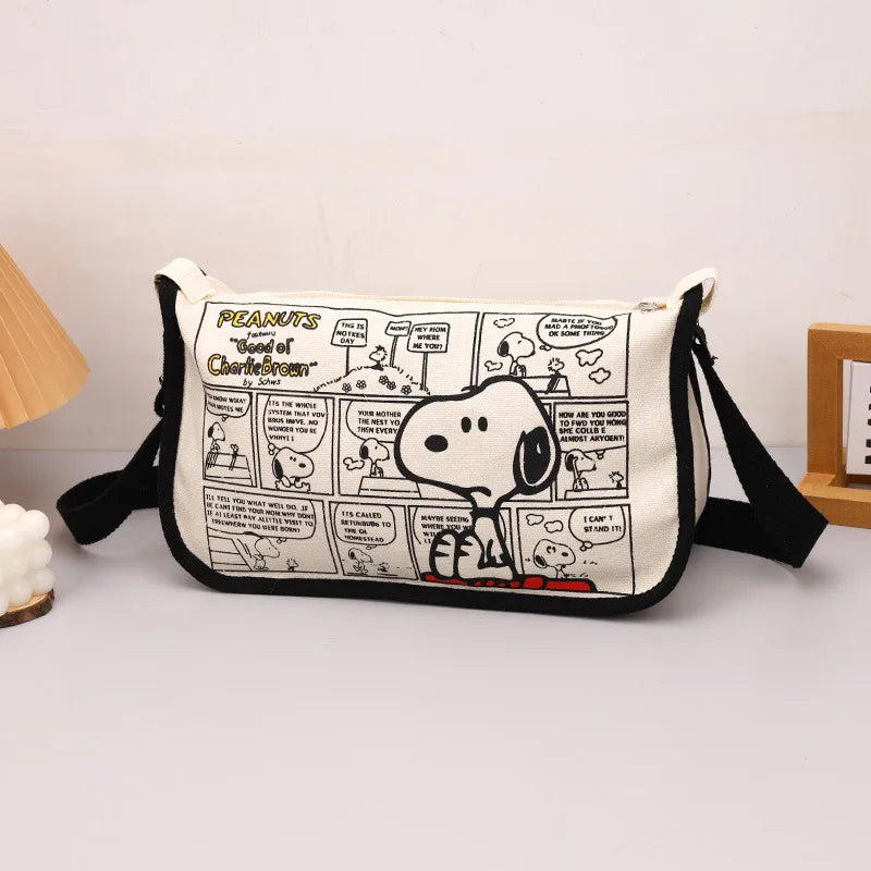 Bolsa Tote Feminina Mickey & Snoopy Grande em Canvas Casual