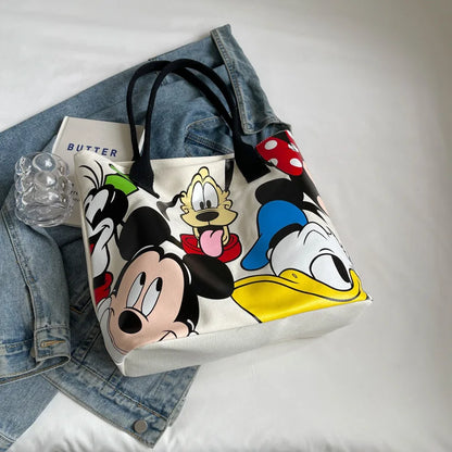 Bolsa Tote Feminina Mickey & Snoopy Grande em Canvas Casual