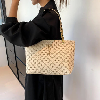 Bolsa Tote Feminina Grande em Couro PU Macio com Tassel