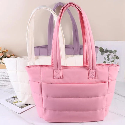 Bolsa Tote Feminina Grande Poliéster Multi Bolsos Casual