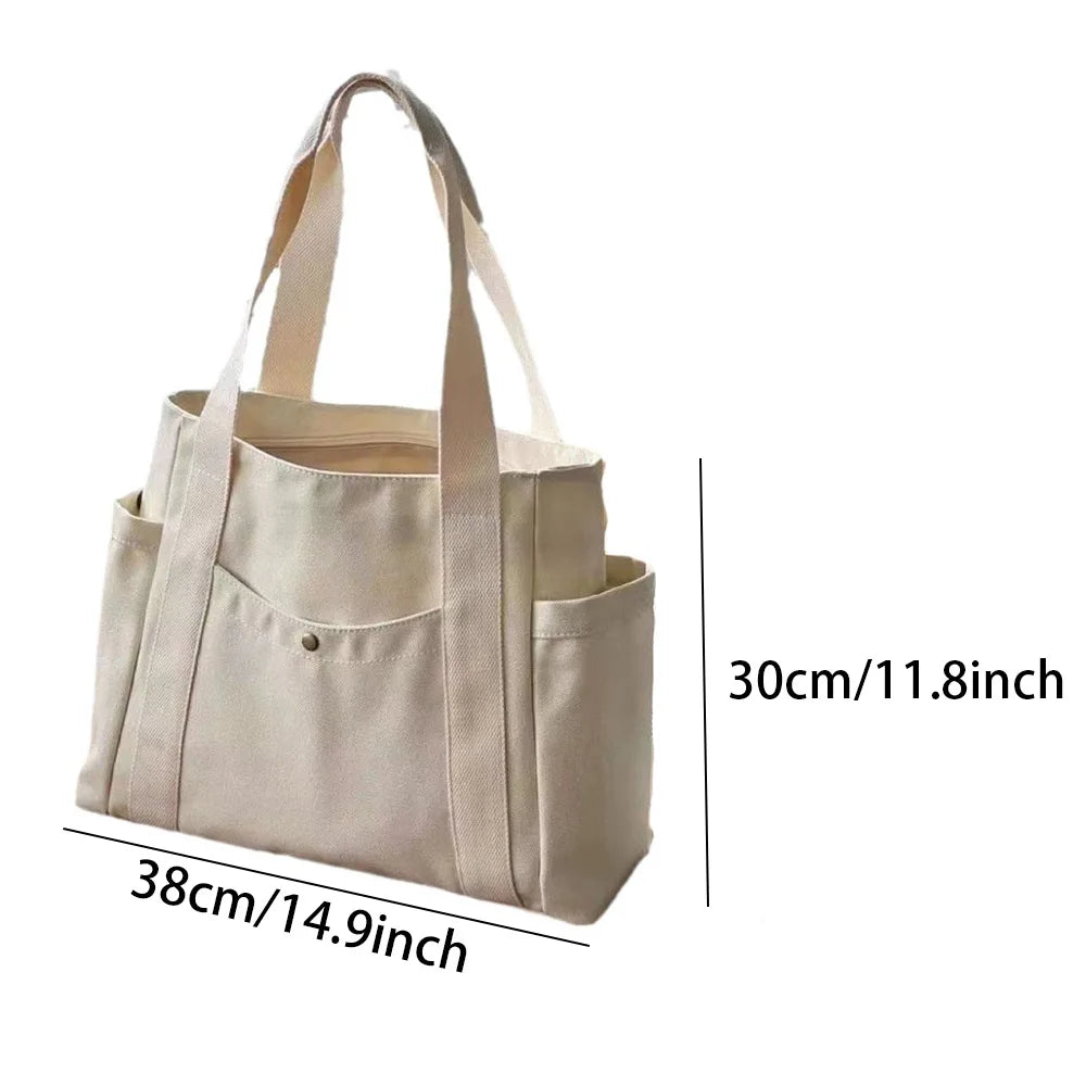 Bolsa Tote Feminina Grande em Canvas Casual para Trabalho e Estudos