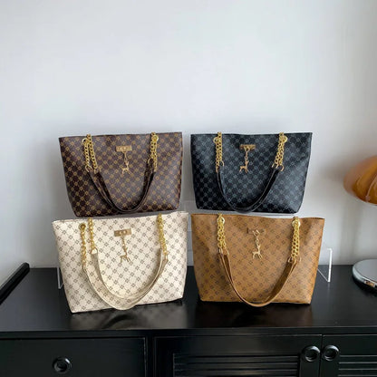 Bolsa Tote Feminina Grande em Couro PU Macio com Tassel