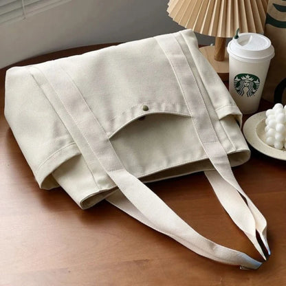 Bolsa Tote Feminina Grande em Canvas Casual para Trabalho e Estudos