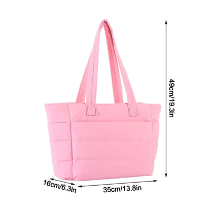 Bolsa Tote Feminina Grande Poliéster Multi Bolsos Casual
