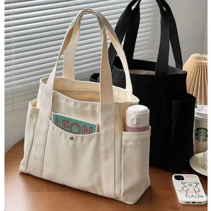 Bolsa Tote Feminina Grande em Canvas Casual para Trabalho e Estudos