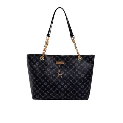 Bolsa Tote Feminina Grande em Couro PU Macio com Tassel