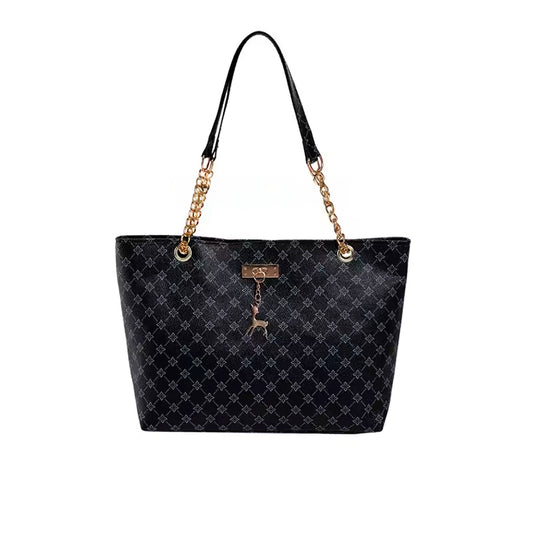 Bolsa Tote Feminina Grande em Couro PU Macio com Tassel