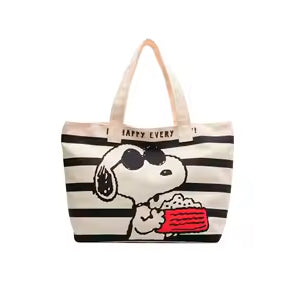 Bolsa Tote Feminina Mickey & Snoopy Grande em Canvas Casual